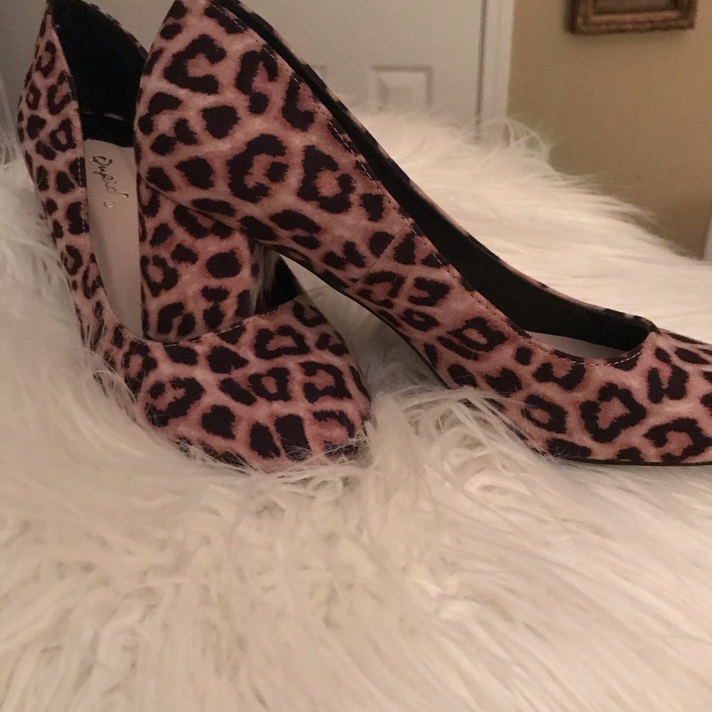 Leopard, block heels